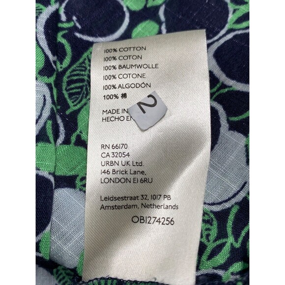 Maeve Anthropologie Top Blouse Womens L Green Henley Puff Sleeve Boho Cotton - Picture 8 of 9